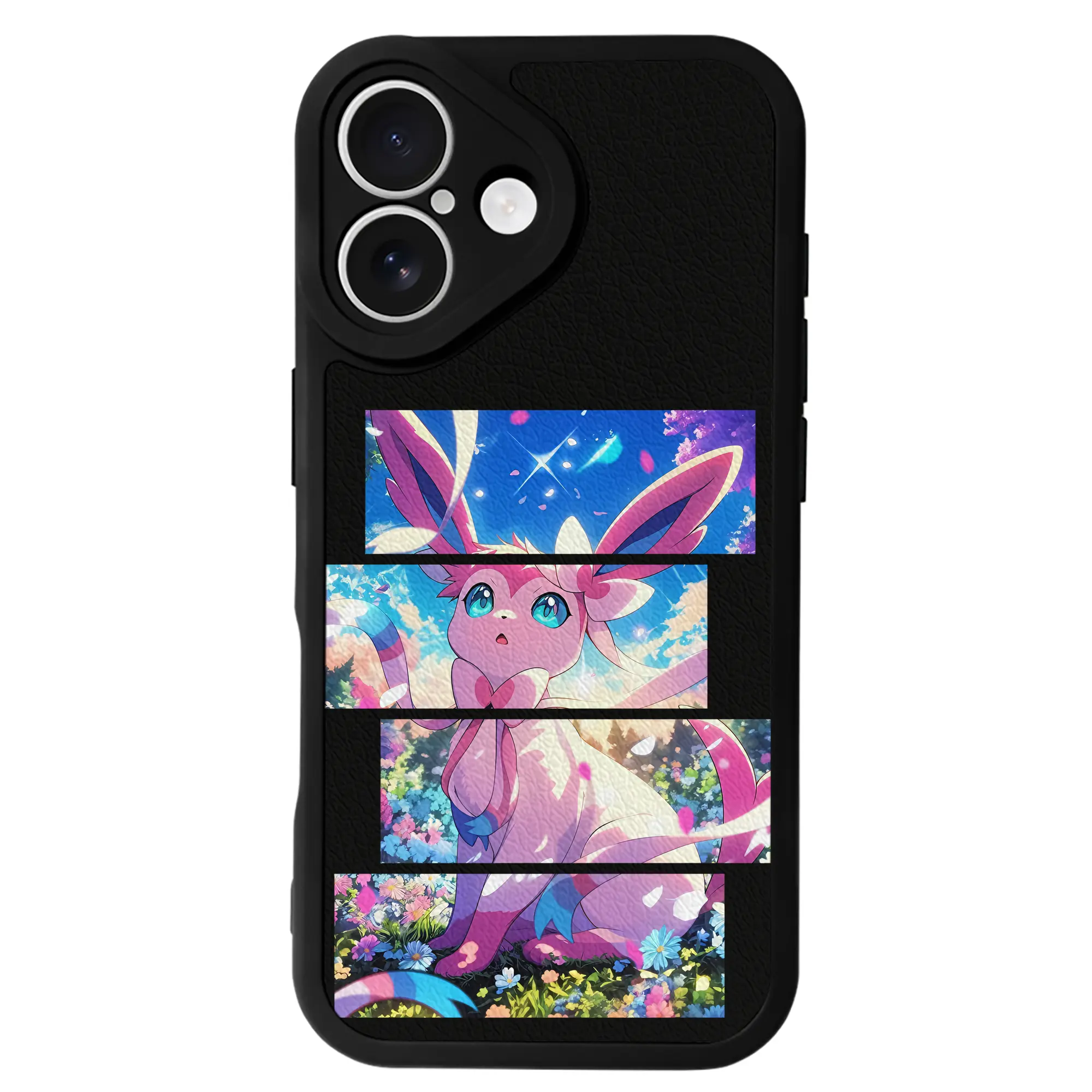 ポケモン グッズ,ニンフィア - IPhone 16シリーズ対応 ・ シリコンスマホケース ・ レザー調 ・ 高精度フィット ・ 耐衝撃 ・ ワイヤレス充電対応 ・ 精密カット